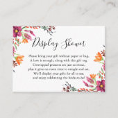 Waterverf Boho Wild Flowers Display Vrijgezellenfe Informatiekaartje (Voorkant)