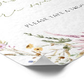 Waterverf Boho Wildflower Baby's zijn lief teken Poster (Hoek)