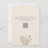 Waterverf BOHO Wildflower Elegant Beige Bruiloft Kaart (Achterkant)