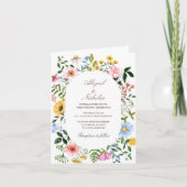 Waterverf boho wildflower Folded Invitation (Voorkant)