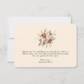 Waterverf Boho Wildflower Hartelijk dank Bedankkaart (Achterkant)