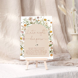 Waterverf Boho Wildflower Late Night Luiers Spel Poster