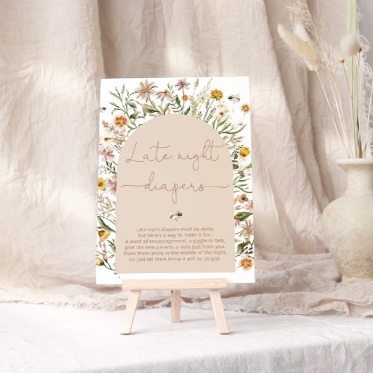 Waterverf Boho Wildflower Late Night Luiers Spel Poster