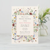 Waterverf Boho Wildflower Vrijgezellenfeest Kaart (Staand voorkant)