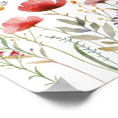 Waterverf Boho Wildflower Vrijgezellenfeest Welkom Poster (Hoek)