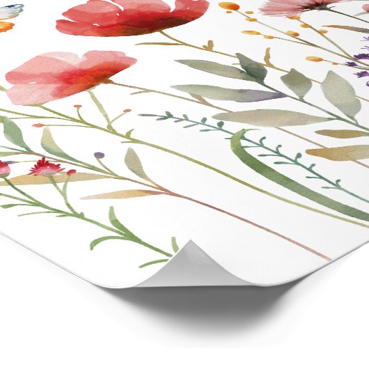 Waterverf Boho Wildflower Vrijgezellenfeest Welkom Poster (Hoek)