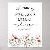 Waterverf Boho Wildflower Vrijgezellenfeest Welkom Poster (Voorkant)