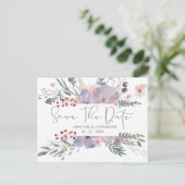 Waterverf Boho Wildflowers SAVE THE DATE Briefkaar Briefkaart (Staand voorkant)