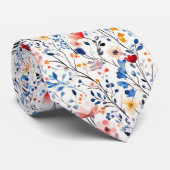 Waterverf Boho Wildflowers Stropdas (Opgerold)