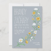 Waterverf Boho Wildflowers Wedding Kaart (Voorkant)