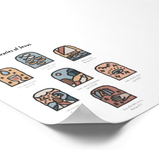 waterverf boho wonderen van Jezus poster (Hoek)