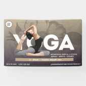 Waterverf boho Yoga Meditatie instructeur healer Spandoek (Horizontaal)