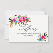 Waterverf Boho zal je mijn junior Bridesmaid zijn Kaart (Voorkant)