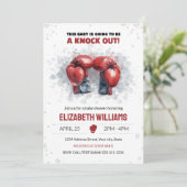 Waterverf Boksen Baby shower Uitnodiging (Staand voorkant)