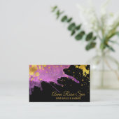 ** Waterverf Bold Glam Abstract Roze Goud Luxe Visitekaartje (Staand voorkant)