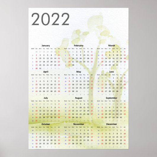 Waterverf bomen 2022 Poster (Voorkant)