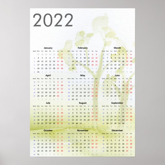 Waterverf bomen 2022 Poster (Voorkant)