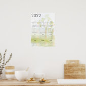 Waterverf bomen 2022 Poster (Keuken)