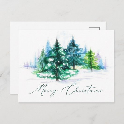 Waterverf bomen briefkaart (Voorkant / Achterkant)