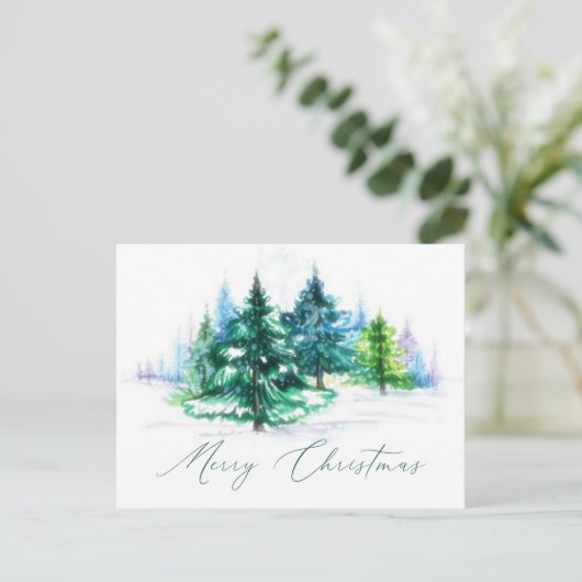 Waterverf bomen briefkaart (Staand voorkant)