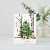 waterverf bomen briefkaart (Staand voorkant)