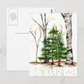 waterverf bomen briefkaart (Voorkant / Achterkant)