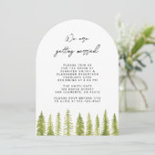 Waterverf bomen bruiloft uitnodiging (Staand voorkant)