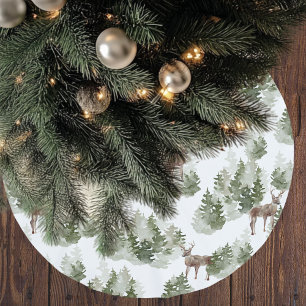 Waterverf bomen en herten groene kerst kerstboom rok