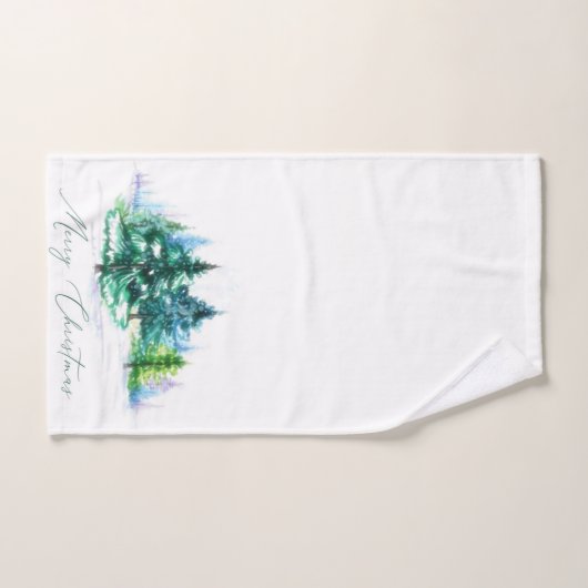 Waterverf bomen handdoek (Handdoek)