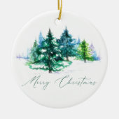 Waterverf bomen keramisch ornament (Voorkant)