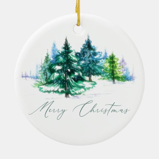 Waterverf bomen keramisch ornament (Achterkant)