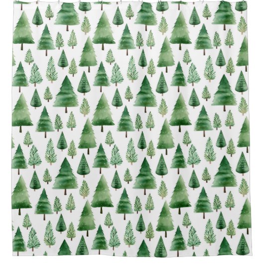 Waterverf Bomen Land Douchegordijn (Voorkant)