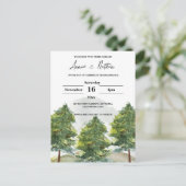 Waterverf Bomen Landschap Wedding Uitnodigen Briefkaart (Staand voorkant)