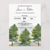 Waterverf Bomen Landschap Wedding Uitnodigen Briefkaart (Voorkant)
