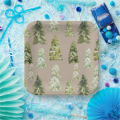 Waterverf Bomen Papier Borden Papieren Bordje (Feest)