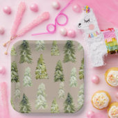 Waterverf Bomen Papier Borden Papieren Bordje (Feest)