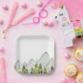 Waterverf Bomen Papier Borden Papieren Bordje (Feest)