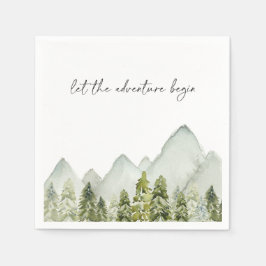 Waterverf Bomen Papier Borden Servet