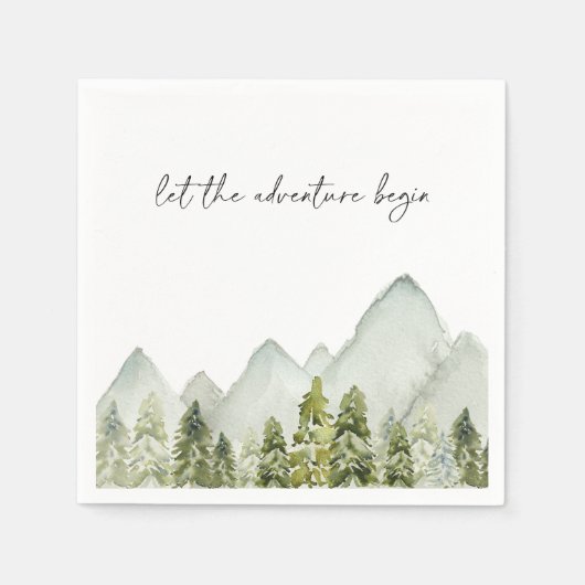 Waterverf Bomen Papier Borden Servet (Voorkant)