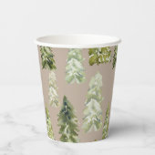Waterverf Bomen Papier Cups Papieren Bekers (Achterkant)