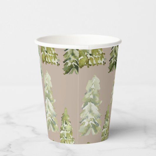Waterverf Bomen Papier Cups Papieren Bekers (Rechts)