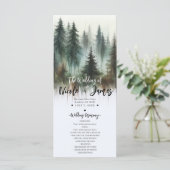Waterverf Bomen Rustieke Wilderness Trouwprogramma Programmakaart (Staand voorkant)