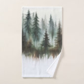 Waterverf Bomen Rustieke Wildernis Bad Handdoek (Handdoek)