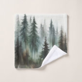 Waterverf Bomen Rustieke Wildernis Bad Handdoek (Wasdoekje)