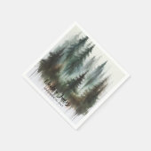 Waterverf Bomen Rustieke Wildernis Bruiloft Servet (Hoek)