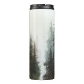 Waterverf Bomen Rustieke Wildernis Bruiloft Thermosbeker (Achterkant)