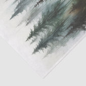 Waterverf Bomen Rustieke Wildernis Bruiloft Tissuepapier (Detail)