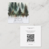 Waterverf Bomen Rustieke Wildernis Details Vierkante Visitekaartje (Voorkant / Achterkant)