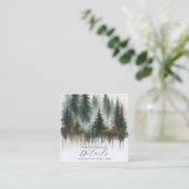 Waterverf Bomen Rustieke Wildernis Details Vierkante Visitekaartje (Staand voorkant)