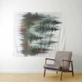 Waterverf Bomen Rustieke Wildernis Foto Achtergron Wandkleed (In Situ (horizontaal))